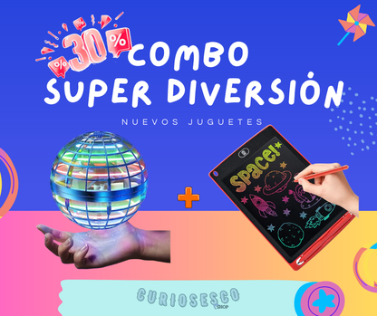 COMBO SUPER DIVERSION Pelota Boomerang + Tablet Dibujo